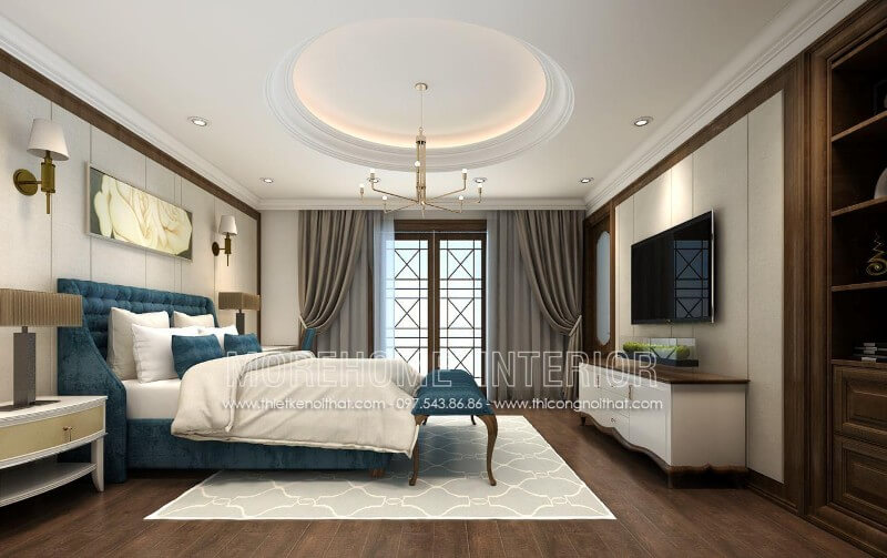 Giường ngủ chung cư tân cổ điển Giường ngủ chung cư tân cổ điển