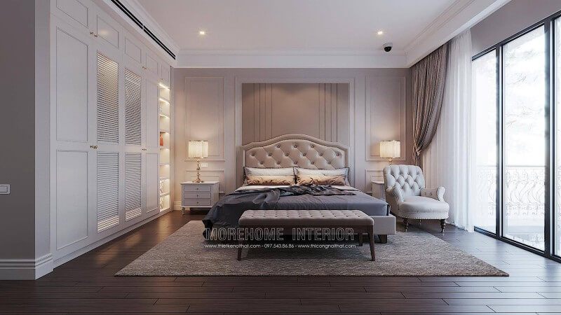 Mẫu tủ quần áo phòng ngủ đẹp cho nhà biệt thự