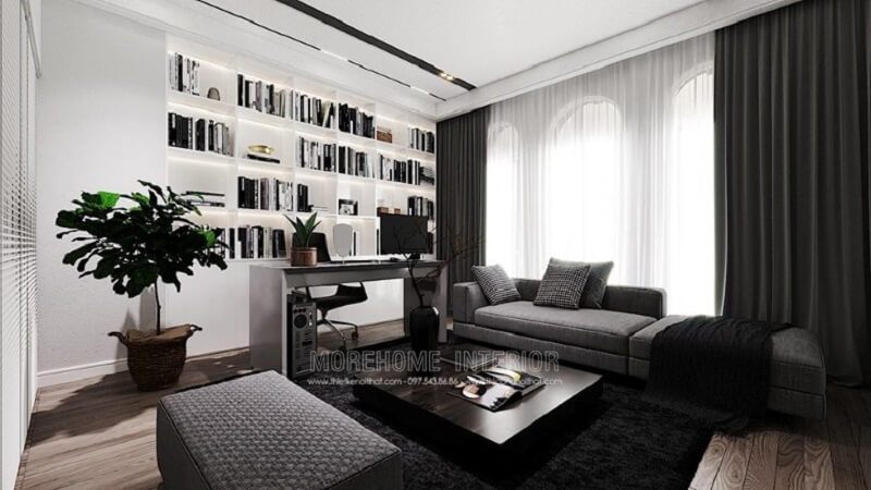 Mẫu bàn trà gỗ công nghiệpđẹp, tuy đơn giản nhưng tạo điểm nhấn nổi bật cho căn phòng.