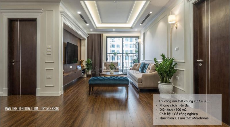 Thi công lắp đặt hoàn thiện sản phẩm kệ tivi gỗ óc chó kiểu dáng tân cổ điển cho căn hộ chung cư cao cấp Vinhomes gardenia Mỹ Đình Hà Nội