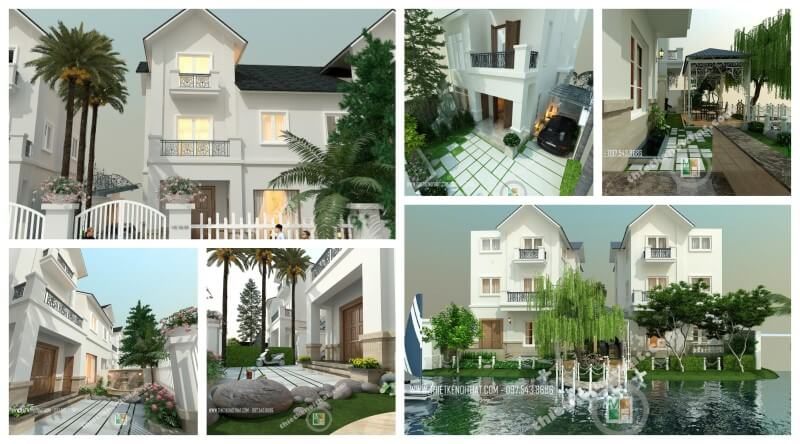 Kiến trúc hiện đại của biệt thự Vincom Village tại Hà Nội được thiết kế theo mẫu.
