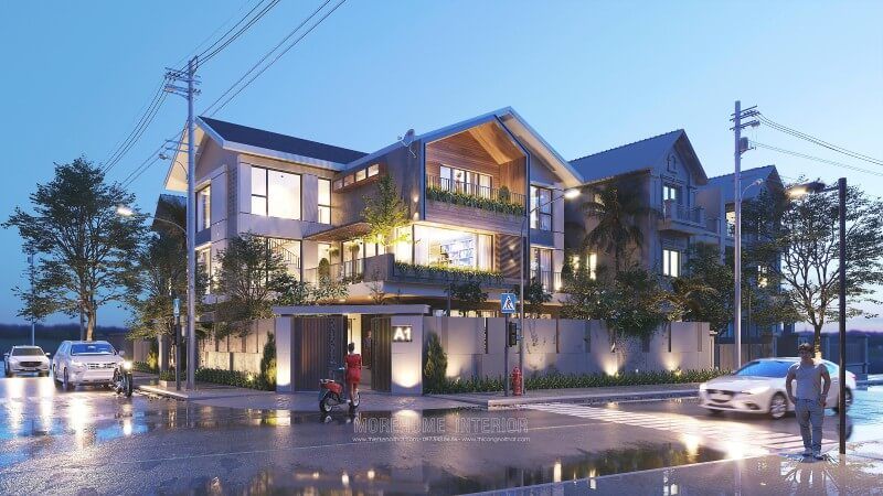 Mẫu thiết kế kiến trúc biệt thự 3 tầng đẹp và đẳng cấp được hoàn thiện bởi KTS Morehome